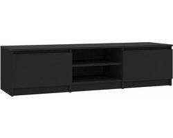 vidaXL - Tv-meubel - 140x40x35,5 - cm - bewerkt - hout - zwart