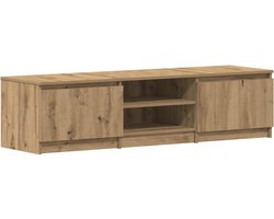 vidaXL - Tv-meubel - 140x40x36 - cm - bewerkt - hout - artisanaal - eikenkleurig