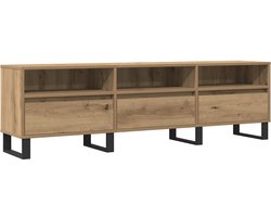 vidaXL - Tv-meubel - 150x30x44,5 - cm - bewerkt - hout - artisanaal - eikenkleur