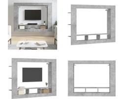 vidaXL - Tv-meubel - 152x22x113 - cm - bewerkt - hout - betongrijs