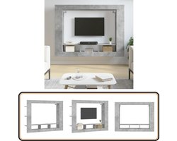 vidaXL Tv-meubel - 152x22x113 cm - Bewerkt hout - Grijs Tv Meubel - Houten Tv Kast - Beton Grijs Tv Stand - Tv Meubels - Woonkamer Meubilair