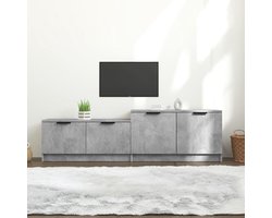 vidaXL Tv-meubel - 158,5 cm - Bewerkt hout - Betongrijs Tv Kast - Tv Meubels - Houten Tv Kast - Beton Grijs Tv Kast - Bewerkthout