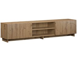 vidaXL - Tv-meubel - 180 - x - 34,5 - x - 40 - cm - Artisanaal - eiken - Bewerkt - hout