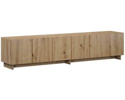 vidaXL - TV-meubel - 180 - x - 34,5 - x - 40 - cm - Artisanaal - eiken - Bewerkt - hout