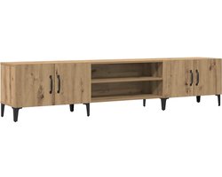 vidaXL - Tv-meubel - 180x31,5x40 - cm - bewerkt - hout - artisanaal - eikenkleurig
