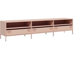 vidaXL - Tv-meubel - 202x39x43,5 - cm - koudgewalst - staal - roze