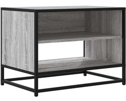 vidaXL - Tv-meubel - 61x40x46 - cm - bewerkt - hout - metaal - grijs - sonoma - eiken