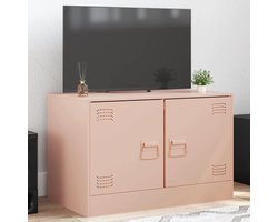 vidaXL Tv-meubel - 67x39x44 cm - Staal - Roze Tv-meubel - Tv-meubelen - Tv-standaard - Televisiemeubel