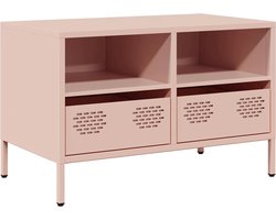 vidaXL - Tv-meubel - 68x39x43,5 - cm - koudgewalst - staal - roze