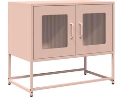 vidaXL - Tv-meubel - 68x39x60,5 - cm - koudgewalst - staal - roze
