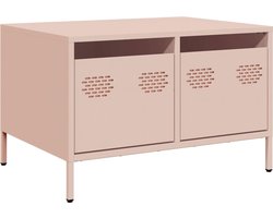 vidaXL - Tv-meubel - 68x50x43,5 - cm - koudgewalst - staal - roze