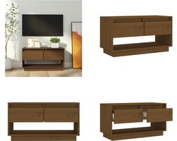 vidaXL Tv-meubel 74x34x40 cm massief grenenhout honingbruin - Tv-kast - Tv-kasten - Tv-meubel - Hifi-meubel