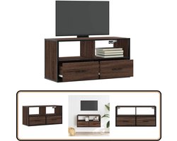 vidaXL Tv-meubel 80x31x39,5 cm bruin eikenhout Tv-meubel - Salontafel - Houten Tv-kast - Compact Tv-meubel - Modern Tv-meubel