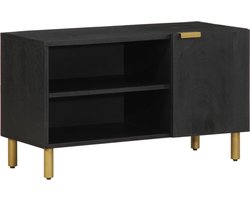 vidaXL - Tv-meubel - 80x33x46 - cm - bewerkt - hout - zwart