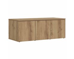 vidaXL - Tv-meubel - 80x34x30 - cm - bewerkt - hout - artisanaal - eikenkleur