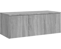 vidaXL - Tv-meubel - 80x34x30 - cm - bewerkt - hout - grijs - sonoma - eikenkleurig