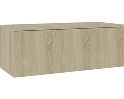 vidaXL - Tv-meubel - 80x34x30 - cm - bewerkt - hout - sonoma - eikenkleurig