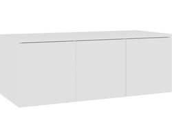 vidaXL - Tv-meubel - 80x34x30 - cm - bewerkt - hout - wit