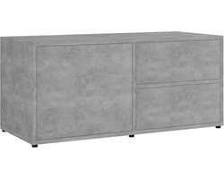 vidaXL - Tv-meubel - 80x34x36 - cm - bewerkt - hout - betongrijs