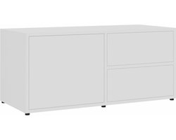 vidaXL - Tv-meubel - 80x34x36 - cm - bewerkt - hout - wit
