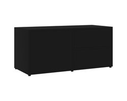 vidaXL - Tv-meubel - 80x34x36 - cm - bewerkt - hout - zwart