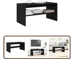 vidaXL Tv-meubel 80x40x40 cm - Zwart Eikenhout Tv-meubel - Salontafel - Houten Tv-kast - Media Kast - Compact Tv-meubel