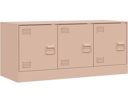 vidaXL - Tv-meubel - 99x39x44 - cm - staal - roze