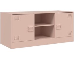 vidaXL - Tv-meubel - 99x39x44 - cm - staal - roze