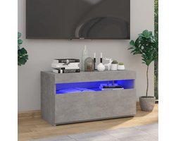 vidaXL Tv-meubel - Betonlook - LED verlichting - 75x35x40 cm Tv-meubel - Mediakas - Led Verlichting - Beton Grijs - Houten Meubilair