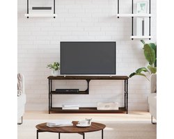 vidaXL Tv-meubel - Bruineiken, Hout & Staal TV Kast - Houten TV Kast - Industriele TV Kast - Bruin TV Meubel - Salon Meubilair