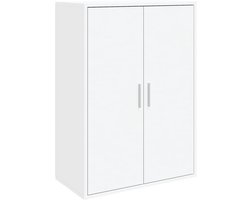 vidaXL Tv Meubel - Dressoir - Dressoir 60x31x84 cm bewerkt hout wit - Houten Dressoir - Witte Dressoir - Opbergkast