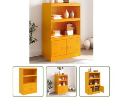 vidaXL Tv-meubel - Dressoir - Dressoir 67x39x107 cm staal mosterdgeel - Staal Dressoir - Mustard Yellow Furniture - Vintage Dressoir