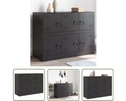 vidaXL Tv Meubel - Dressoir - Dressoir 99x39x73 cm staal zwart - Zwarte Dressoir - Metalen Dressoir - Staaldressoir