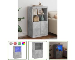 vidaXL Tv-meubel - Dressoir - Dressoir met LED-verlichting 60,5x37x100 cm betongrijs - Bergruimte - Led-verlichting - Beton Grijs