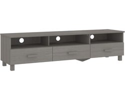 vidaXL - Tv-meubel - HAMAR - 158x40x40 - cm - massief - grenenhout - lichtgrijs