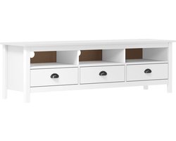vidaXL - Tv-meubel - Hill - 158x40x47 - cm - massief - grenenhout - wit