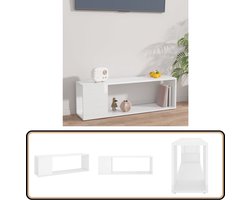 vidaXL Tv-meubel hoogglans wit 100x24x32 cm Tv-kast - Houten Tv-standaard - Tv Meubilair - Salontafel - Livingroom Furniture