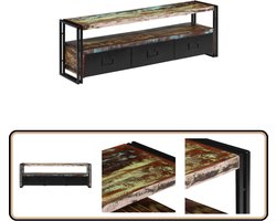 vidaXL Tv-meubel massief gerecycled hout 120x30x40cm Tv-meubel - Industrieel Tv-meubel - Vintage Tv-stand - Hout Tv-meubel - Recycled Wood Furniture