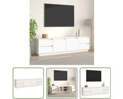vidaXL Tv-meubel massief grenenhout wit Televisie Kast - Houten Tv-meubel - Grenoble Hout - Wit Tv-meubel - Salon Meubilair