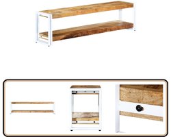 vidaXL Tv-meubel - Massief mangohout - 150x30x40 cm TV-meubel - Industriele Meubelen - Houten TV-standaard - Mango Wood Furniture - Vintage TV-kast