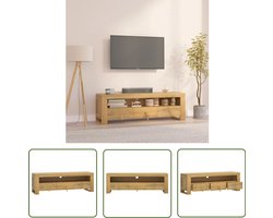 vidaXL Tv-meubel massief teakhout 110x30x35 cm Tv Meubels - Teak Tv Stand - Media Kast - Salontafel - Living Room Furniture