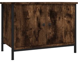 vidaXL - Tv-meubel - met - deuren - 60x35x45 - cm - bewerkt - hout - gerookt - eiken