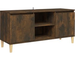 vidaXL - Tv-meubel - met - houten - poten - 103,5x35x50 - cm - gerookt - eikenkleurig