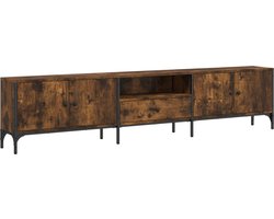 vidaXL - Tv-meubel - met - lade - 200x25x44 - cm - bewerkt - hout - gerookt - eikenkleur