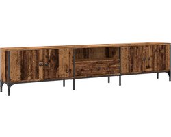 vidaXL - Tv-meubel - met - lade - 200x25x44 - cm - bewerkt - hout - oud - houtkleurig