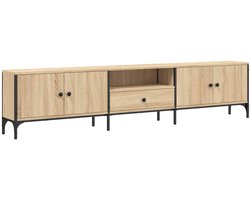 vidaXL - Tv-meubel - met - lade - 200x25x44 - cm - bewerkt - hout - sonoma - eikenkleur