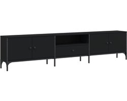 vidaXL - Tv-meubel - met - lade - 200x25x44 - cm - bewerkt - hout - zwart
