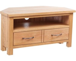 vidaXL - Tv-meubel - met - lade - 88x42x46 - cm - massief - eikenhout