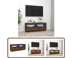 vidaXL Tv-meubel met LED 100x35x40 cm bruin eiken Tv-meubel - Bruineik - Led Verlichting - Rgb Licht - Houten Meubels