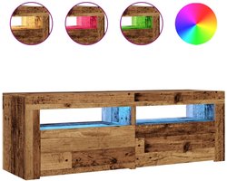 vidaXL - Tv-meubel - met - LED - 120x35x40 - cm - bewerkt - hout - oud - hout